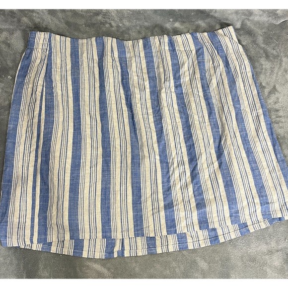 Torrid Linen Blend Blue Button Crop Tank Skirt Set Elastic Waist Smoked Sz 5X/6X - Picture 9 of 15